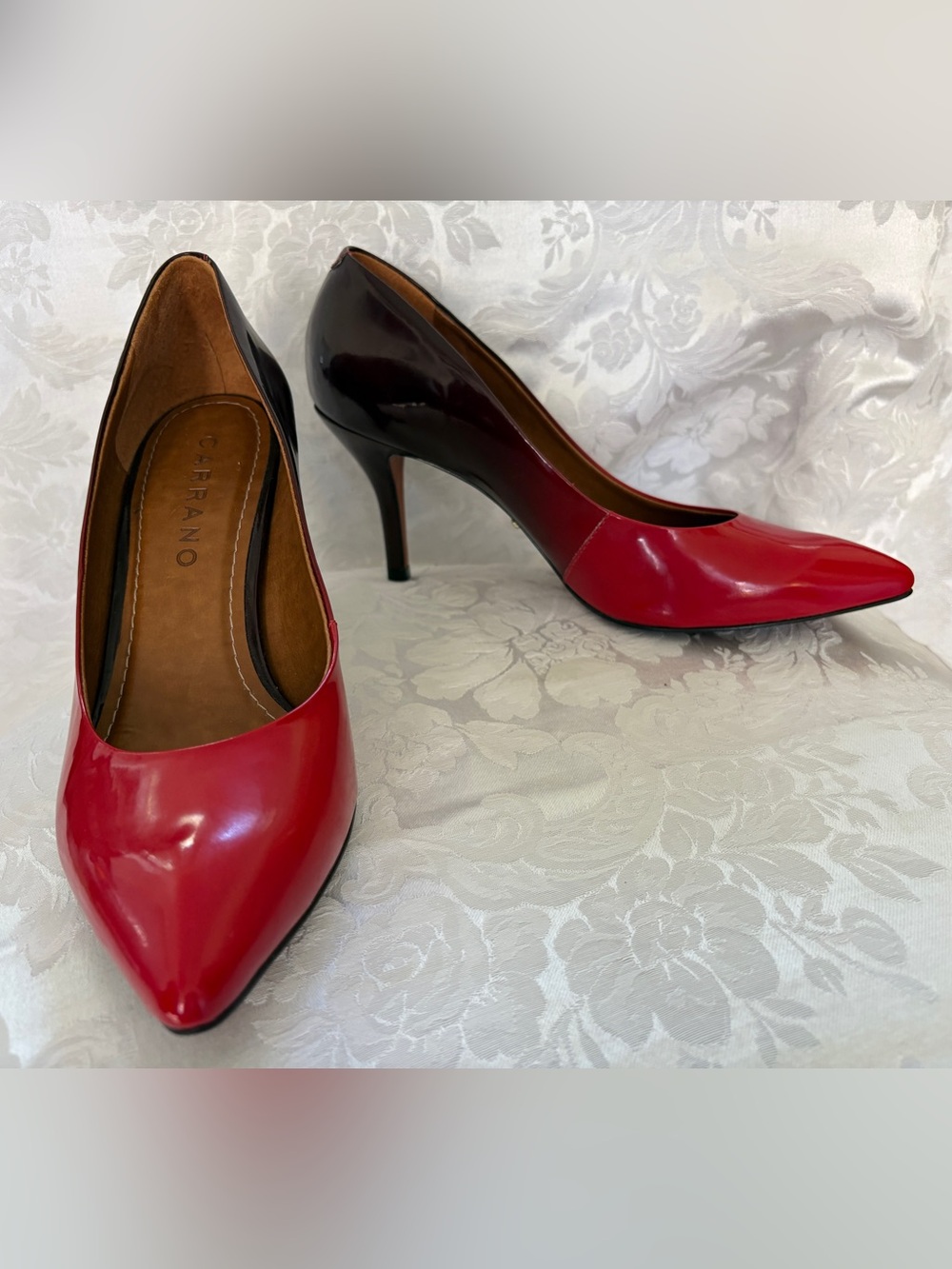 CARRANO red / deep burgundy ombre stiletto pumps